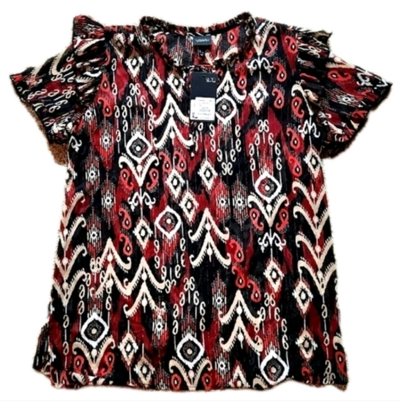 Ulla Popken Tops - NWT Ulla Popken Mixed Paisley Print Ruffle Sleeve Blouse Size 14
